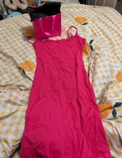 skims valentine dress large neon pink