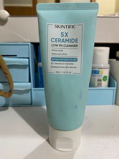 SKINTIFIC - 5X Ceramide Low pH Cleanser Facial Wash Gentle Cleanser For Sensitive Skin 80ml Face Wash Sabun Cuci Muka Pembersih Pencuci Muka