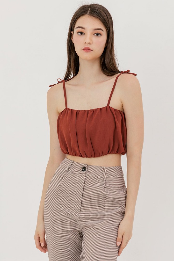 Riviera Sun Women's Cold Shoulder Top - Embroidered Rayon Blouse, Rust Color