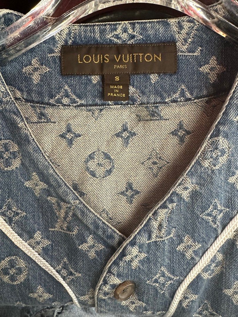 Louis Vuitton x Supreme Light Wash Monogram Denim Baseball Shirt S Louis  Vuitton  TLC
