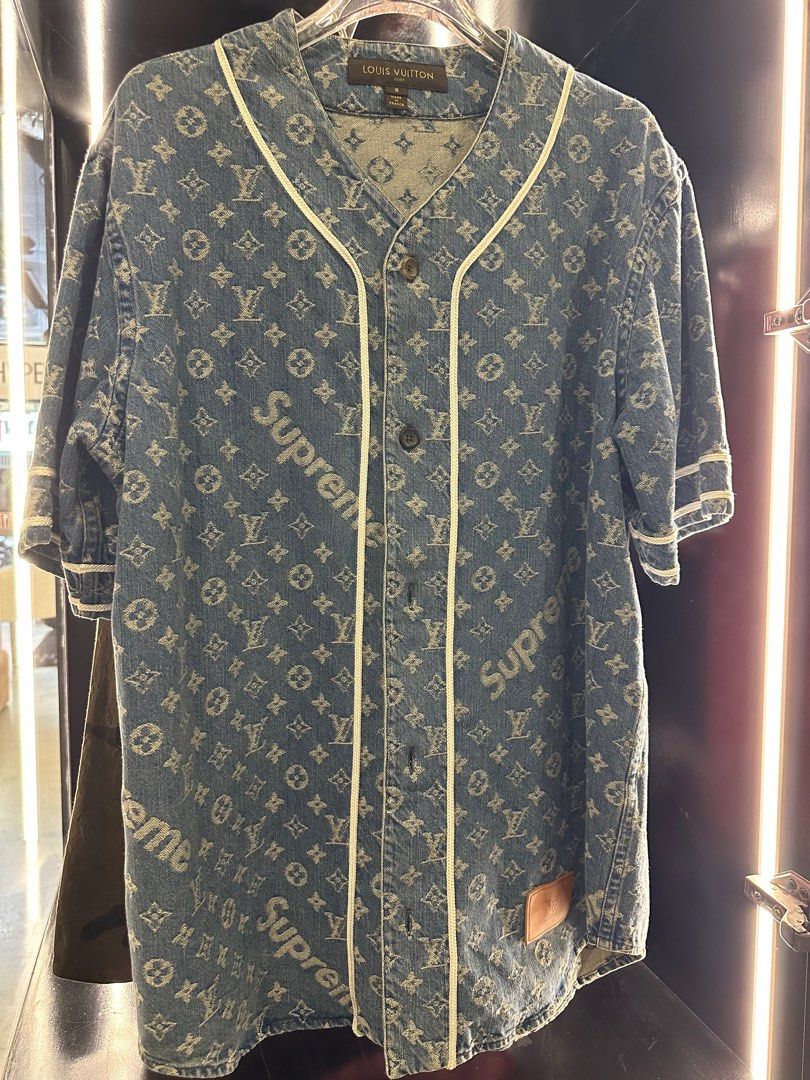 Supreme x Louis Vuitton Jacquard Denim Baseball Jersey
