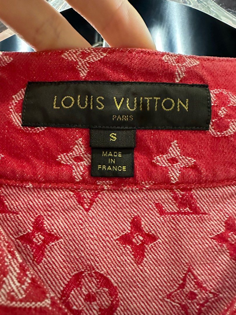 Supreme X Louis Vuitton, Jackets & Coats, Supreme X Louis Vuitton  Jacquard Denim Baseball Jersey Size Large Red