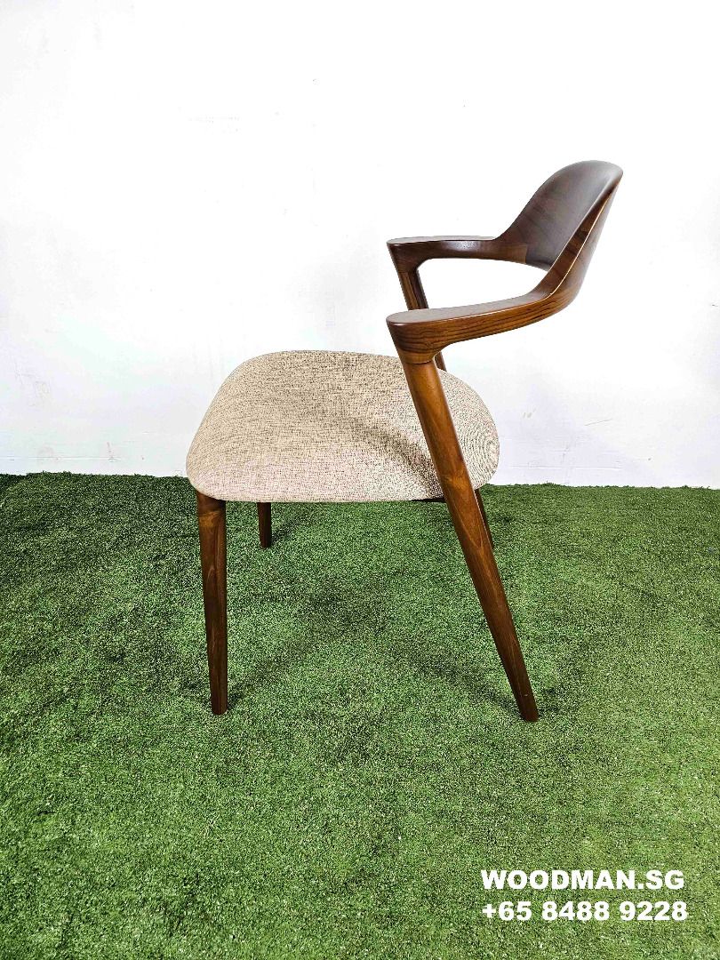 Wooden chair discount with hand rest