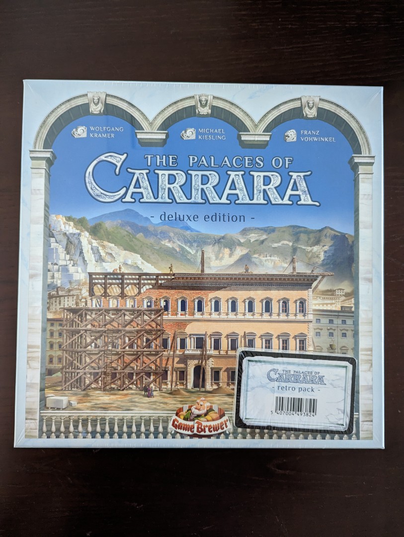 The Palaces of Carrara 2nd Edition Deluxe Kickstarter with Retro Cards