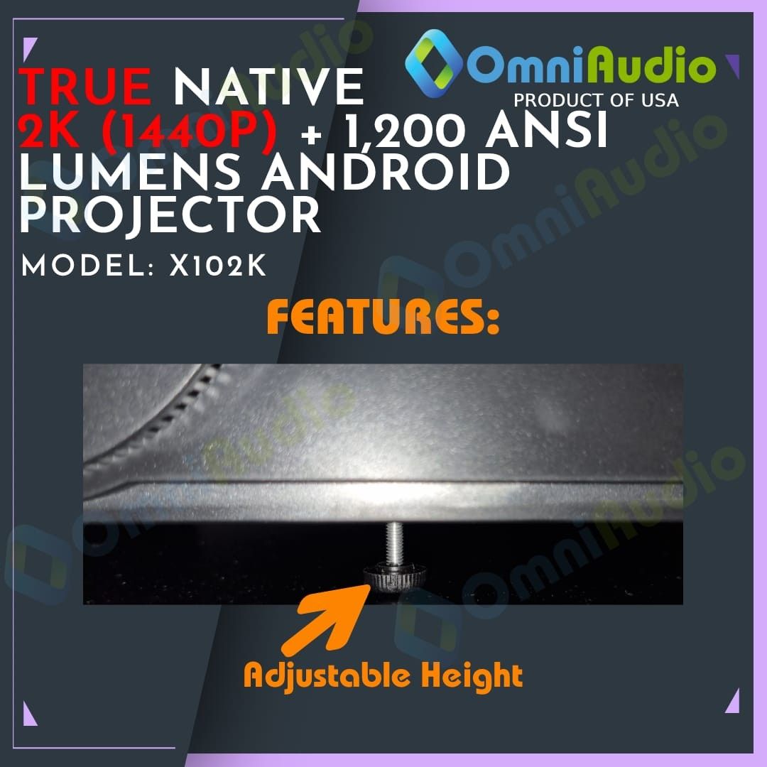 True Native 1440P / 2K Resolution Android 11 @ 1,200 Ansi Lumens] Short  Throw Qhd Projector - Omniaudio Fhd