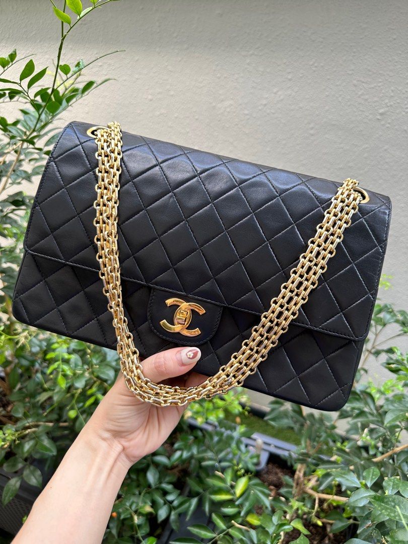 Chanel Classic Quilted Cc Key Holder Black Caviar