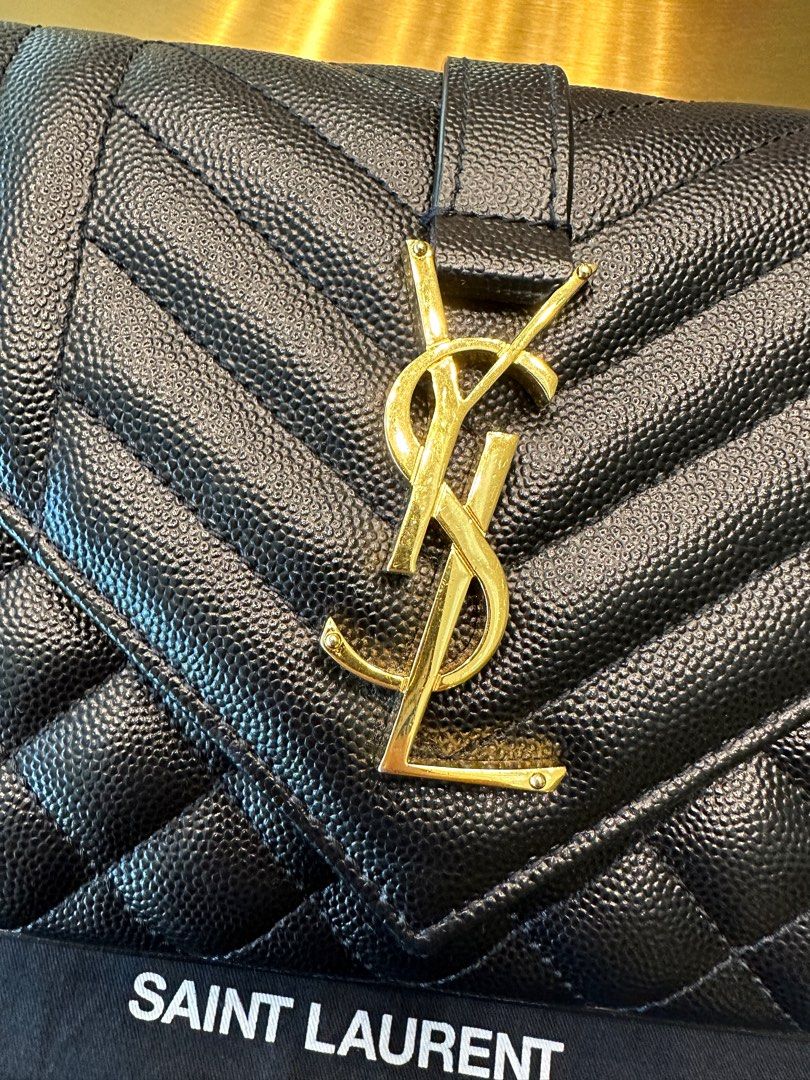 Ysl envelope bag in Small size, gold hardware, Luxury, Bags & Wallets