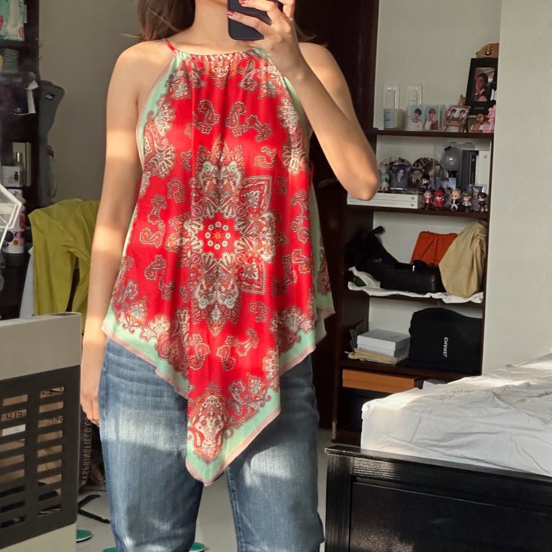 Zara Red Bandana Top, Women's Fashion, Tops, Others Tops on Carousell