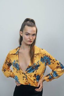 Zara Satin Printed Blouse