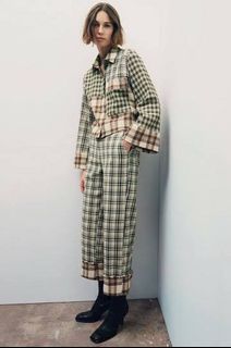 Zara Straight Checked Trousers