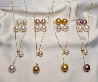 18K Solid Gold w/ South Sea Pearl with Certificate

Necklace: ₱4,950
Earrings: 5,300 (9-11mm pearls