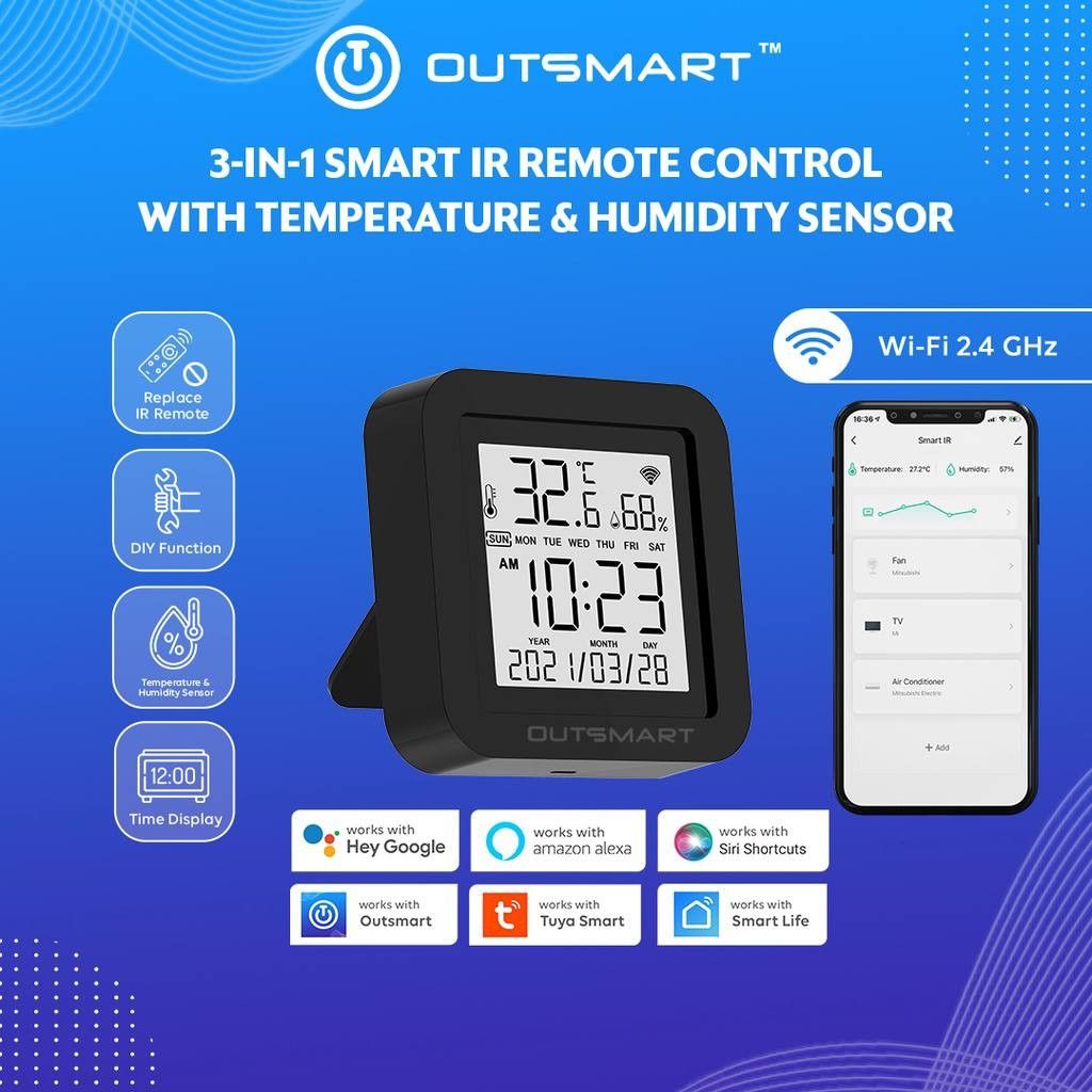 3 in 1, smart IR remote control with Temperature and Humidity sensor