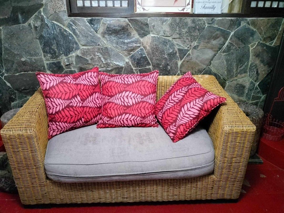 3 piece Rattan Sofa Set (Category: Sofas) located in Marikina City. Submitted by jesus1smysavi0r (Listing ID 1232222056, Image 2). Description: Legit rattan Thick and sturdy No issues Well- maintained with thick foams and cushions.