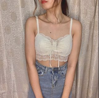 6ixtyeight dainty white padded bra/bralette 34B