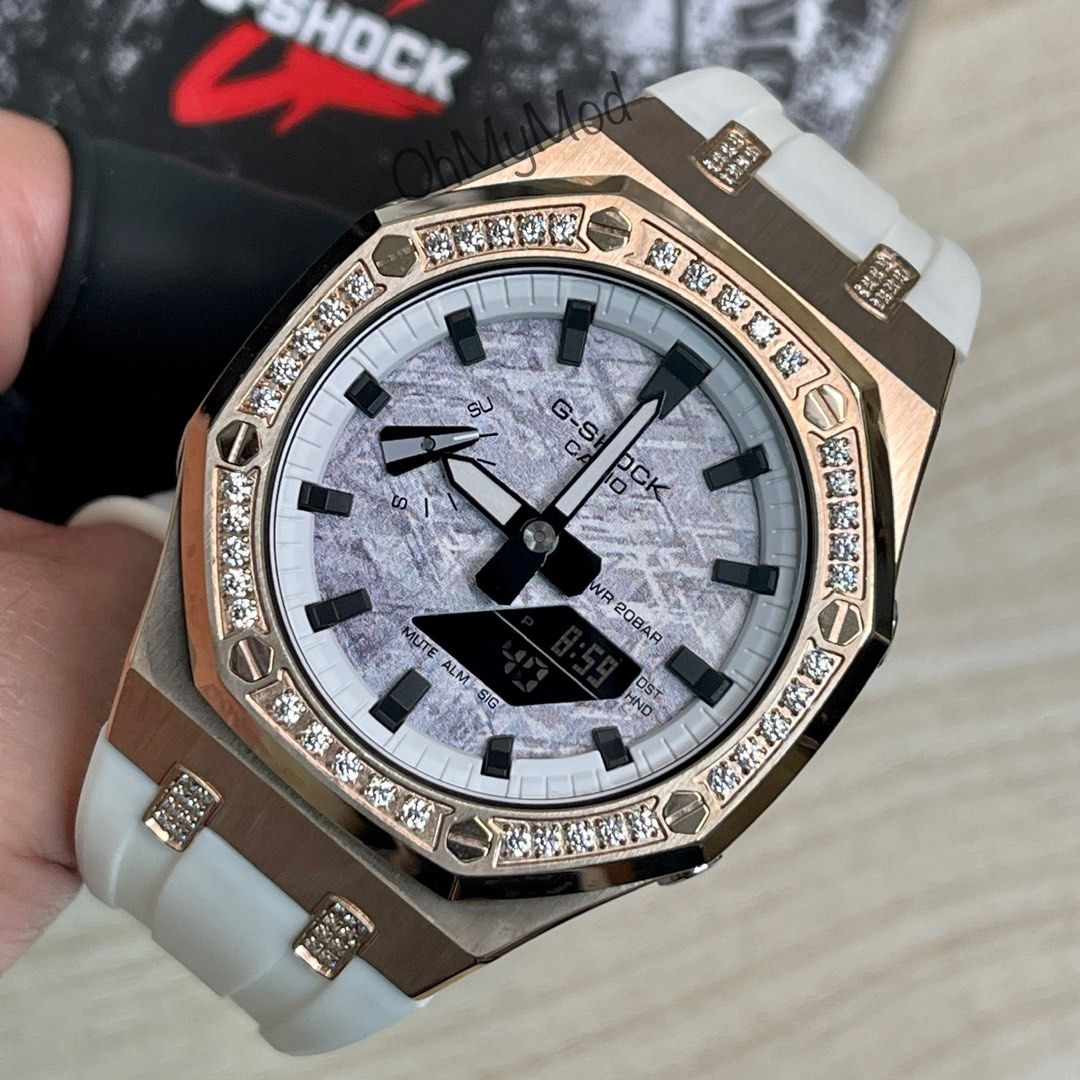 G shock white outlet rose gold