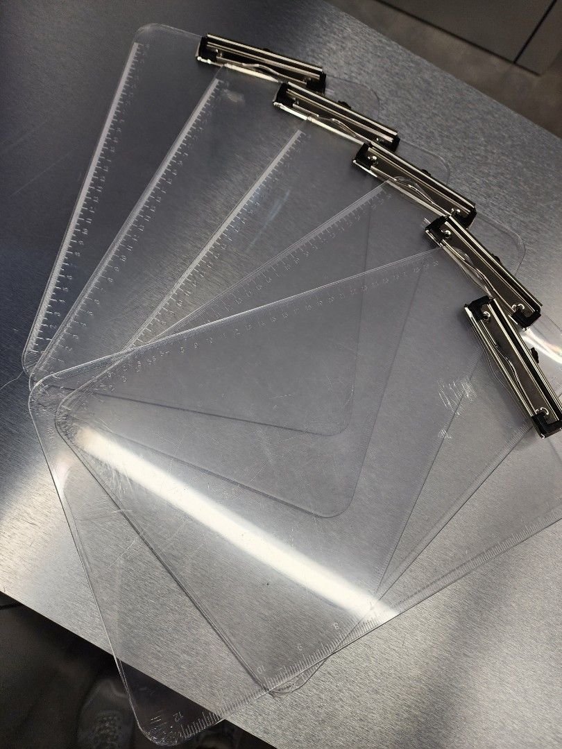 A4 FLAT PAPER CLIP BOARD TRANSPARENT, Hobbies & Toys, Stationery