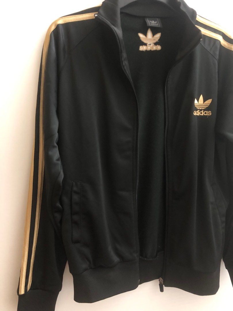 Adidas black gold jacket cheap