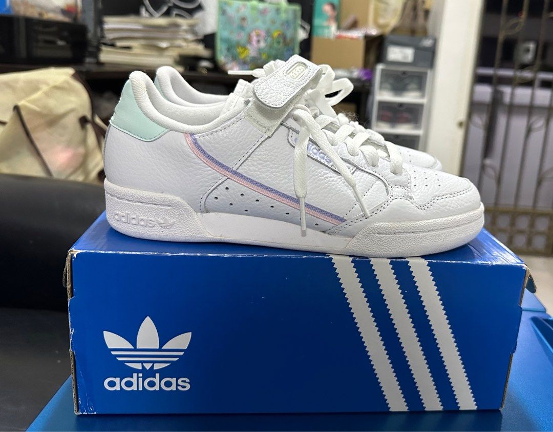 Adidas continental 80 pink on hotsell feet
