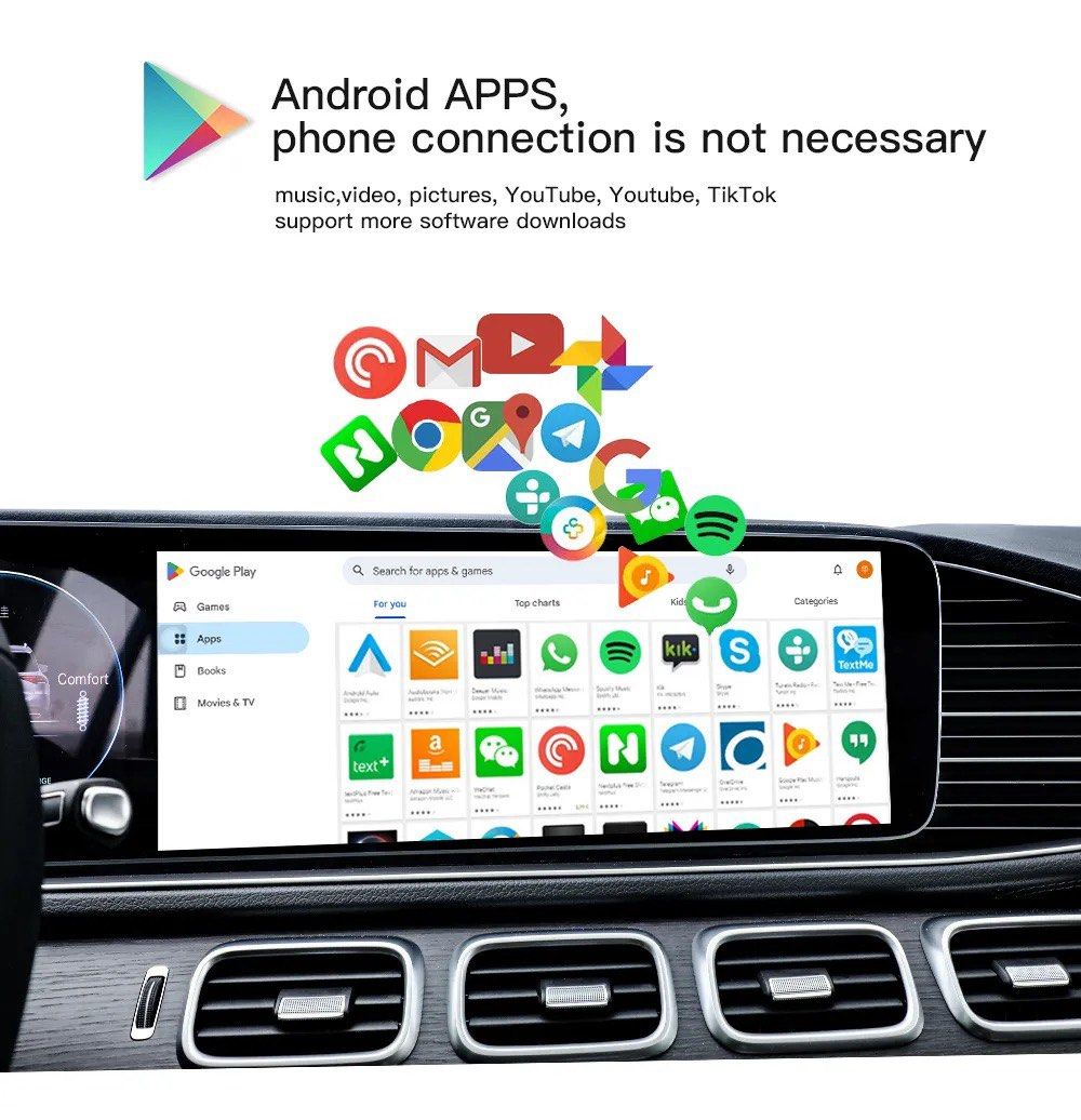 Aftermarket Mercedes MBUX NTG6.0 Wireless CarPlay/Android Auto Android