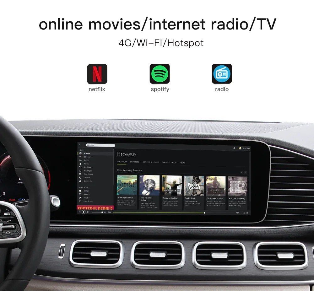 Aftermarket Mercedes MBUX NTG6.0 Wireless CarPlay/Android Auto Android