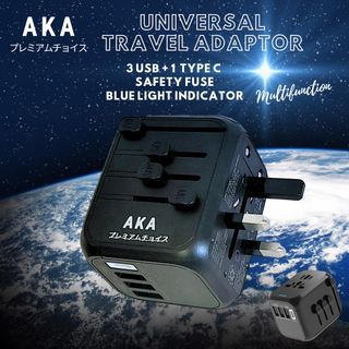 AKA 多國通用旅行轉換插頭・3個USB快充+1個Type C ・旅行蘇頭快叉充电器 tr1001 ※半年保用