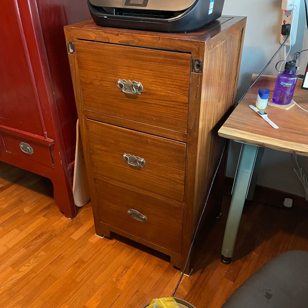 Antique Burmese Teak Filing Furniture & Home Living, Furniture, Shelves,