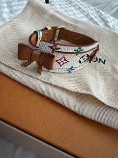 Louis Vuitton LV Murakami Monogram Black Multi Color Leather Bow Id Bracelet