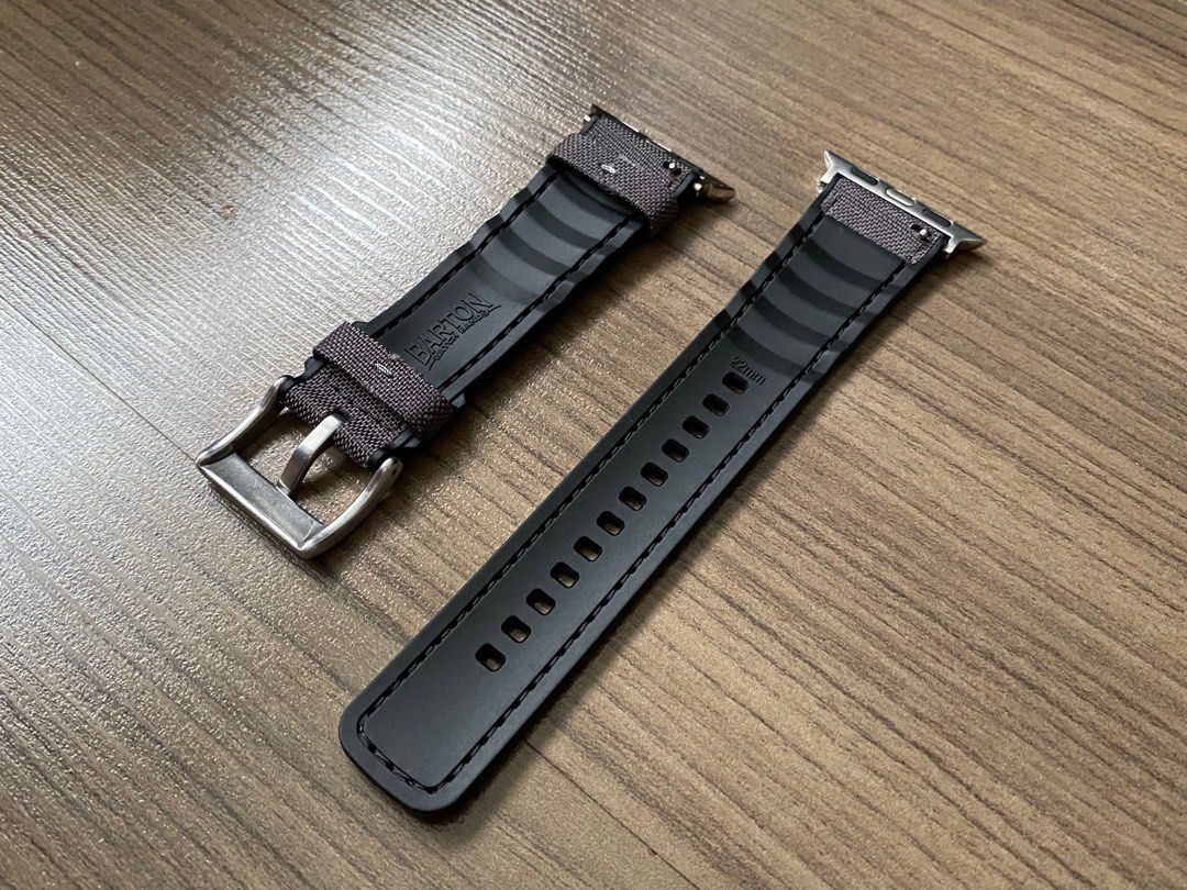 Barton Cordura Fabric and Silicone Hybrid Watch Band