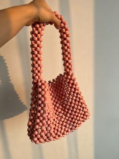 beaded bag pink