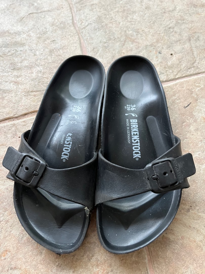 Black Birkenstock Rubber Sandals Women s Fashion Footwear Flipflops and Slides on Carousell