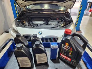 BMW F46 216D Servicing Using Motul 8100 X-Clean Engine Oil 5W30, Oil Filter & Change Original BMW ATF Oil