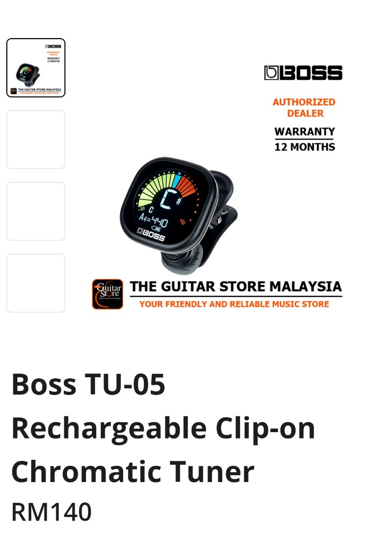 Boss TU-05 Rechargeable Clip-on Chromatic Tuner, Hobbies  Toys, Music   Media, Music Accessories on Carousell