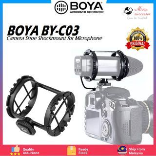 BOYA BY-C03 Camera Shoe Microphone Shock Mount Shockmount for Shotgun Microphones 1 to 2 in Diameter (Fits The Zoom H1)