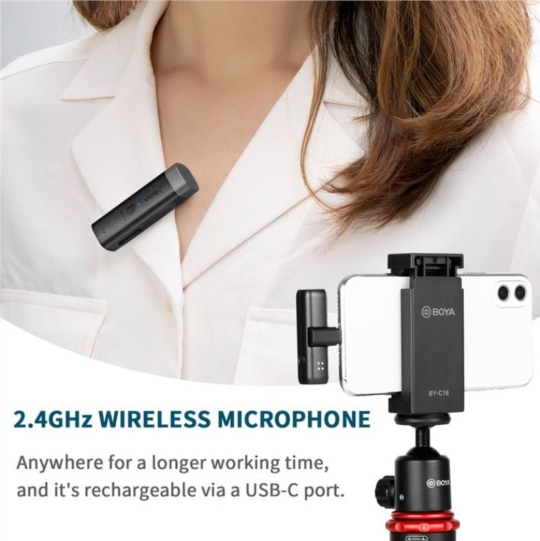 BOYA BY-WM3 Wireless Microphone System Mini Lapel Mic for DSLR Camera  Smartphone