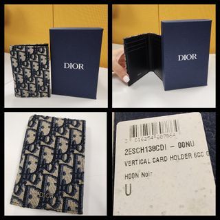 BRAND NEW NEVER USED Beige and Black Dior Oblique Jacquard Bi-Fold Card Holder
