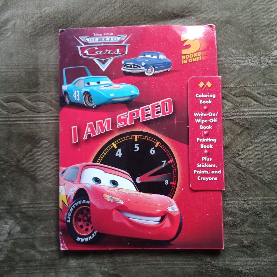 Buku mewarnai disney cars coloring book 3in1, Buku & Alat Tulis, Buku
