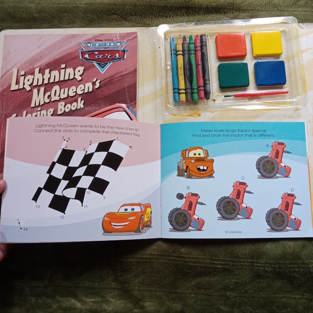 Buku mewarnai disney cars coloring book 3in1, Buku & Alat Tulis, Buku