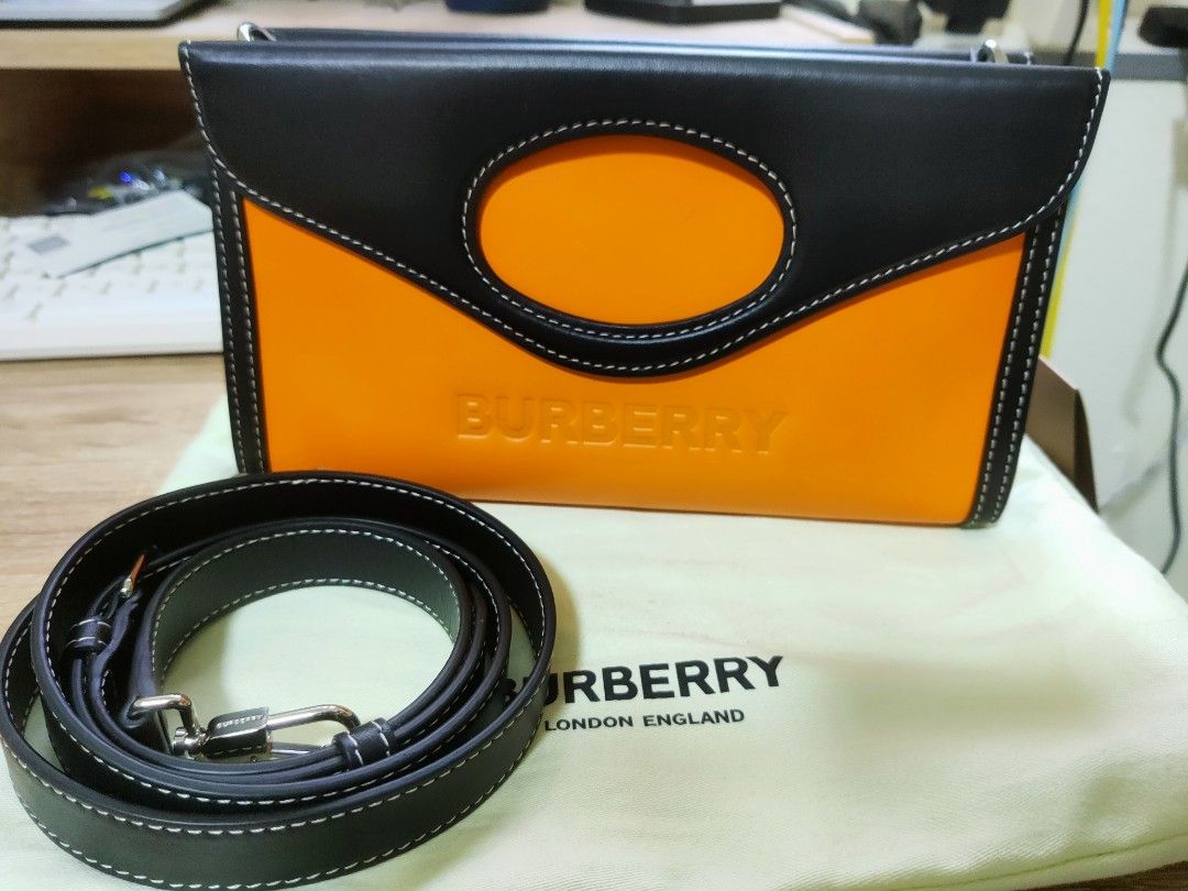 Burberry Pocket Foldover Orange Black Genuine Authentic Used Pouch Clutch  Mini Tote shoulder Bag Crossbody Sling, Luxury, Bags & Wallets on Carousell