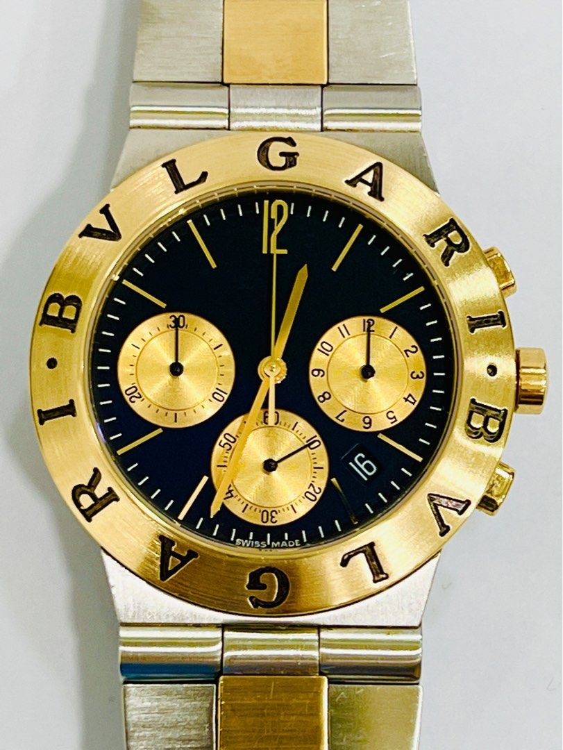 Bvlgari chronograph gold sale