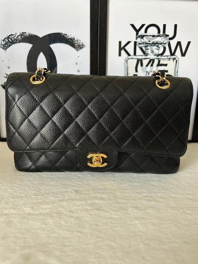 Chanel Classic Medium Double Flap (Category: Luxury Bags & Wallets) located in Manila. Submitted by bagislifeshop (Listing ID 1232197488, Image 2). Description: ▪️Chanel Classic Medium Double Flap▪️ ☑️Available in Pampanga ✅Series 12 ✅Condition: 8.8/10 ✅Colour: Black in GHW ✅Material: Caviar leather ✅Inclusions: dustbag, entrupy authentication certificate and hologram sticker .