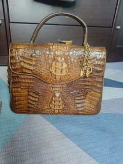 Classy real crocodile skin bag large