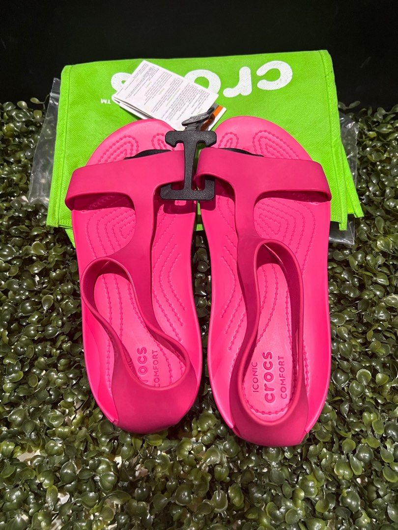 CROCS Womens size 7 Sexi Flip Flop Thong Black Serena Sandals embellished  NWT | eBay