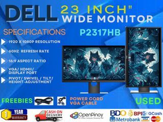 DELL 23 INCH'' WIDE MONITOR P2317HB