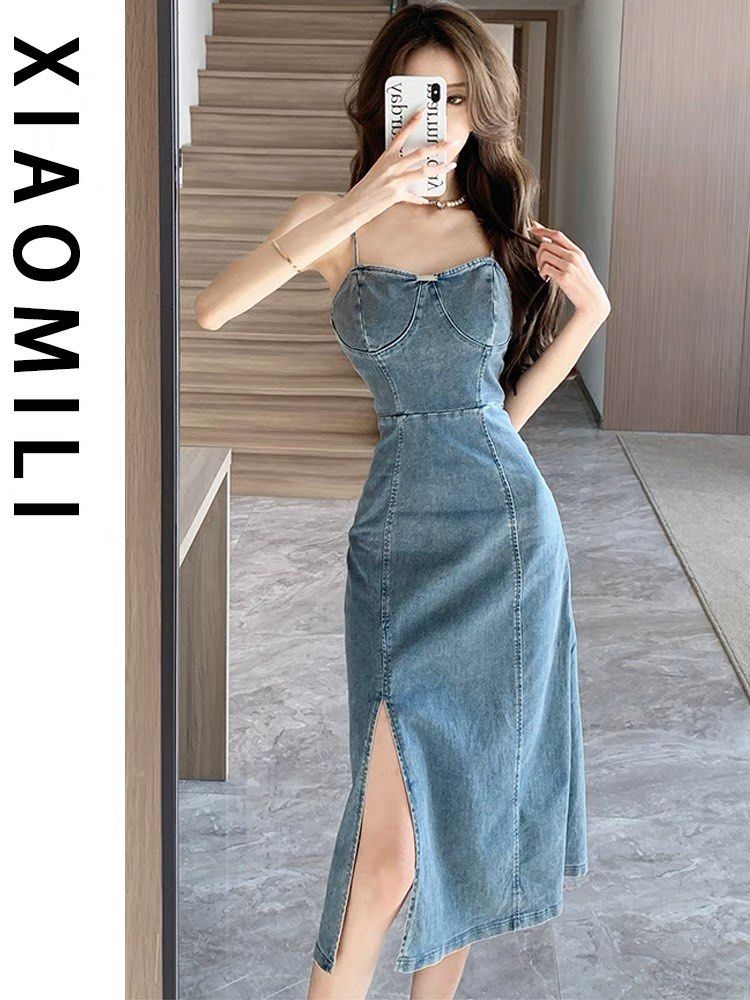 Wholesale Solid Sleeveless Sheath Above Knee Casual Denim Dresses fashion  Design - China Denim Dress and Dress Women price | Made-in-China.com