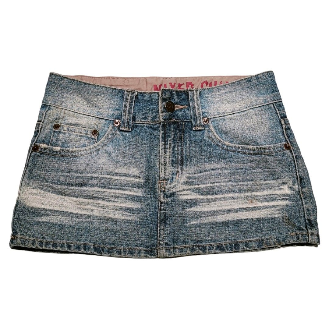 Shop Online Girls Blue Distressed Denim Skirt Leggings at ₹779