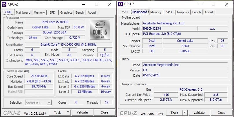 Desktop, i5 10400 + GTX 1050 ti + 2x8GB ram + B460MDS3H mobo + SSD