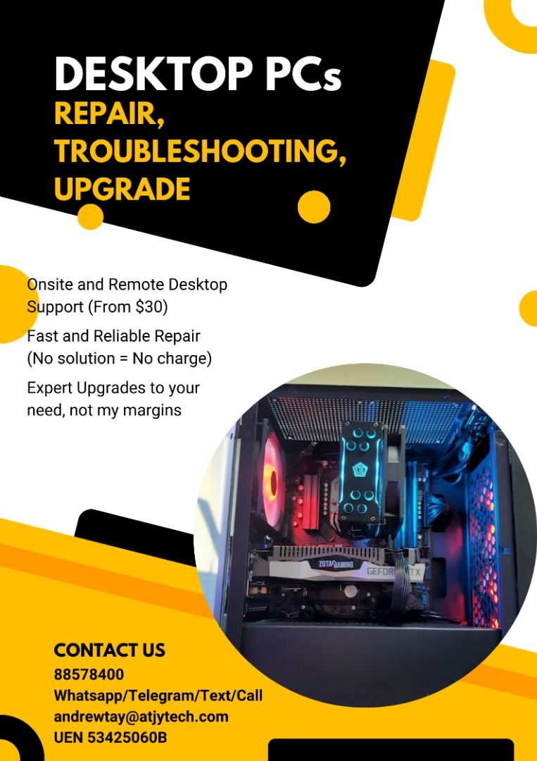 Desktop PCs Repair, Troubleshooting, Upgrade, Computers & Tech