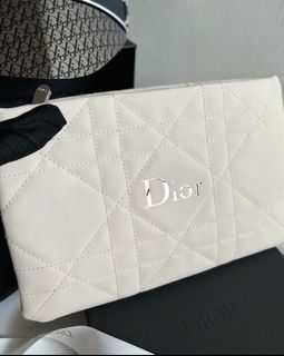 Dior beaute pouch spacious with box and ribbon