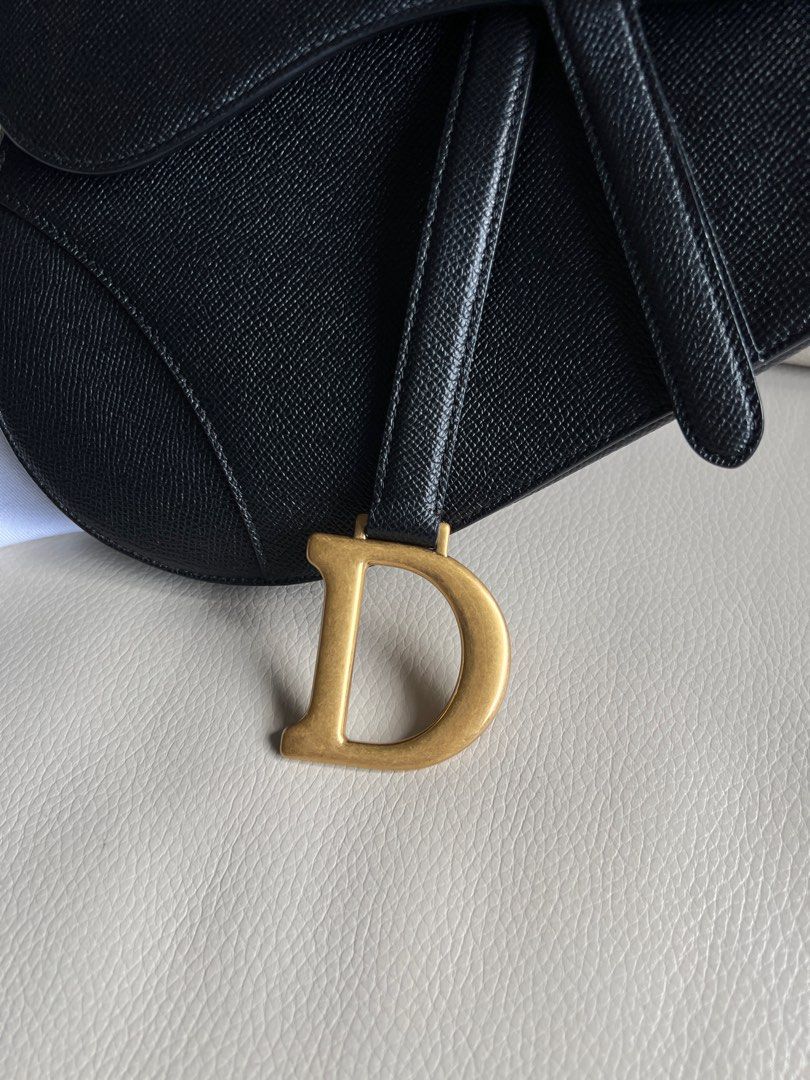 Dior Black Saddle Bag with Strap (30 Montaigne), Luxury, Bags & Wallets on  Carousell