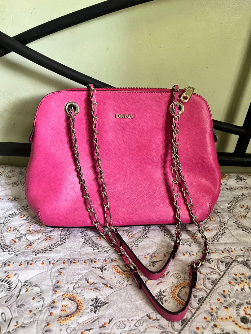 DKNY - Saffiano Leather Pink Chain Bag